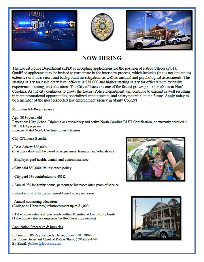 City Of Locust Nc Police Department News Press Releases